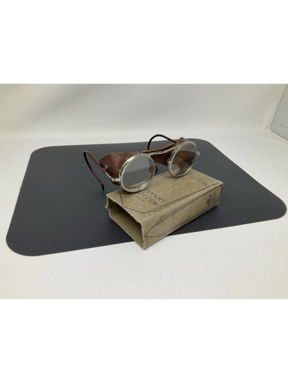 Vintage Steampunk Goggles W/ Leather Side Shields Antique Safety Glasses REPAIR